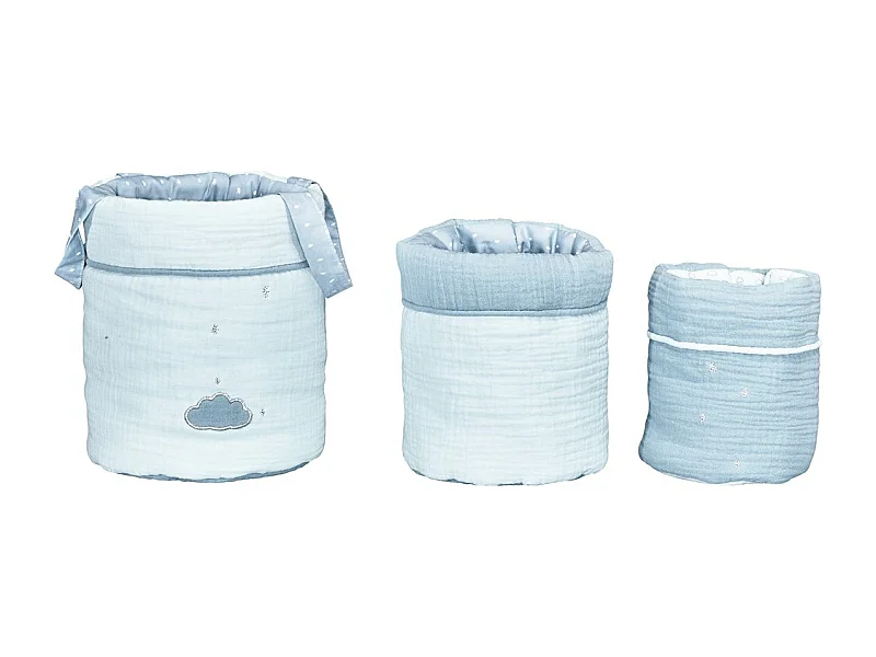 Lot de 3 paniers de rangement en coton LILY - Sauthon