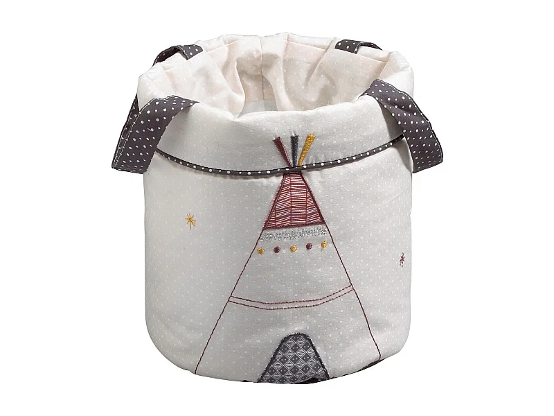 Lote de 3 cestas nido de tela de algodón beige