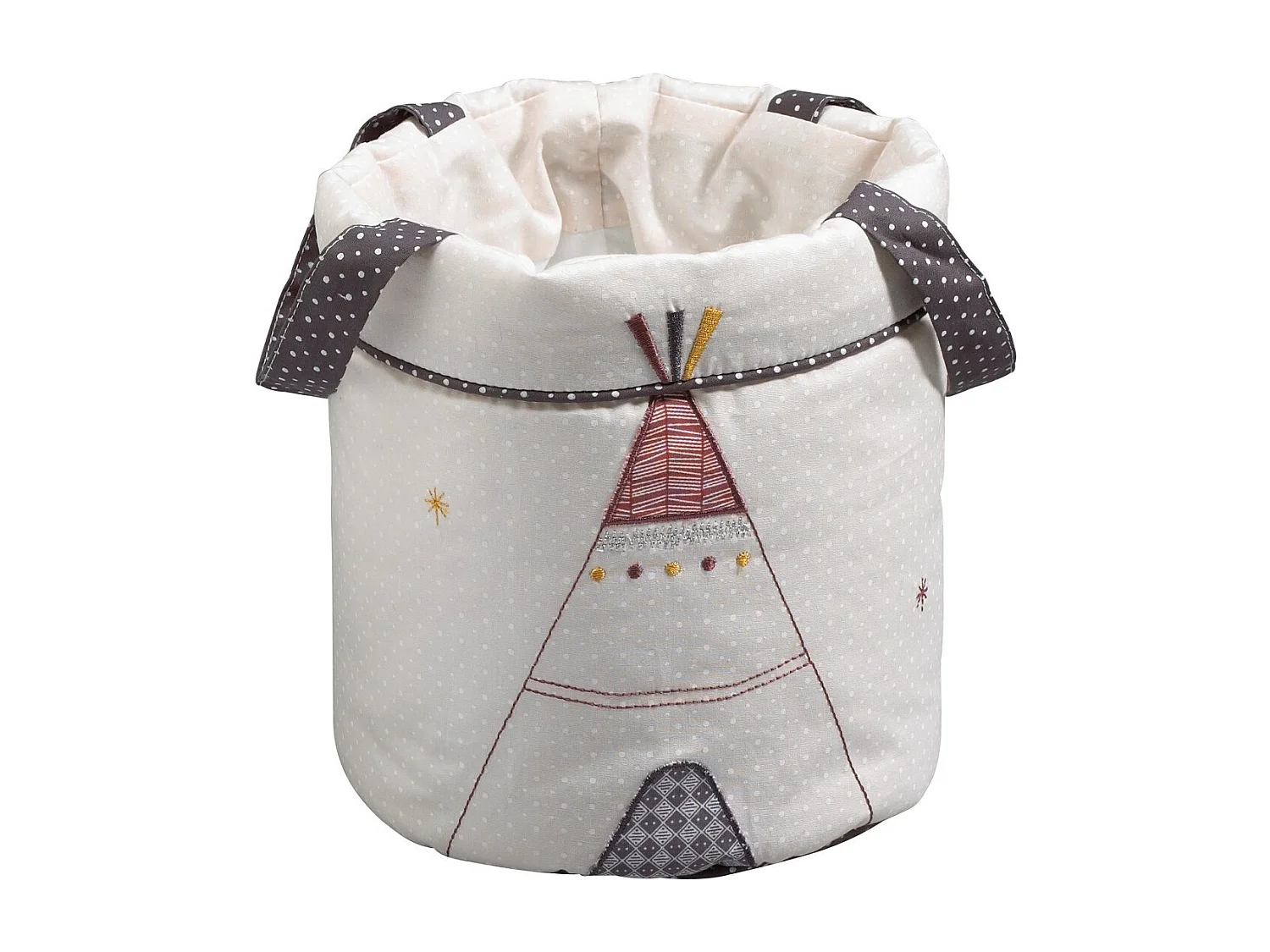 Lote de 3 cestas nido de tela de algodón beige