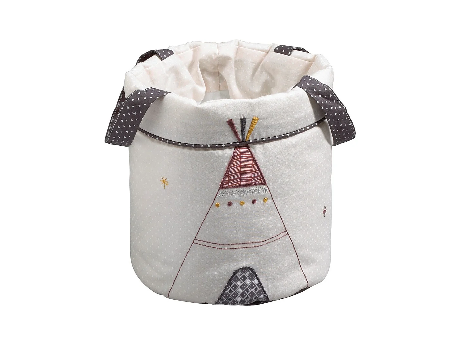 Lot de 3 panières gigognes en tissu en coton  beige TIMOUKI - Sauthon
