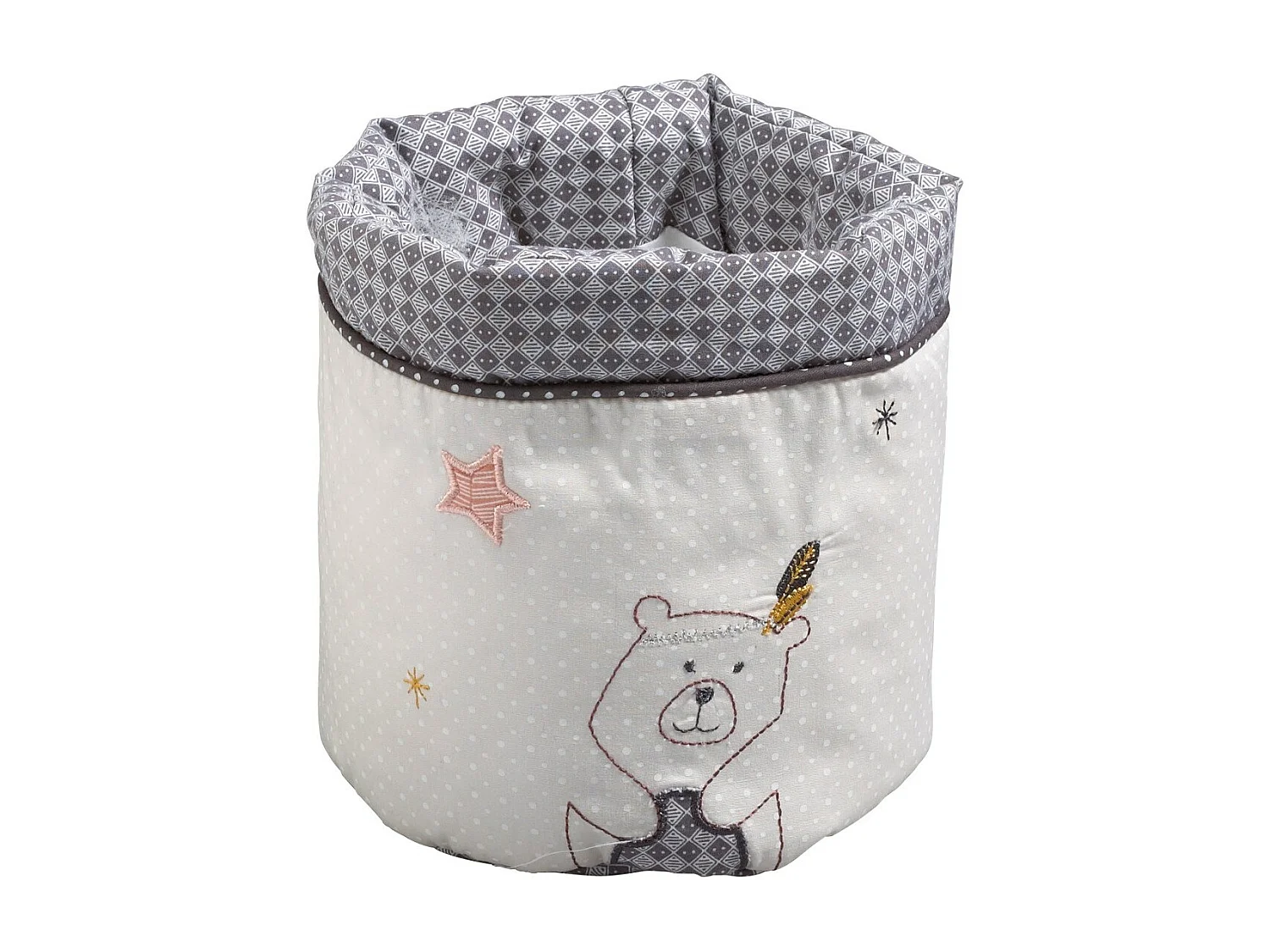 Lote de 3 cestas nido de tela de algodón beige