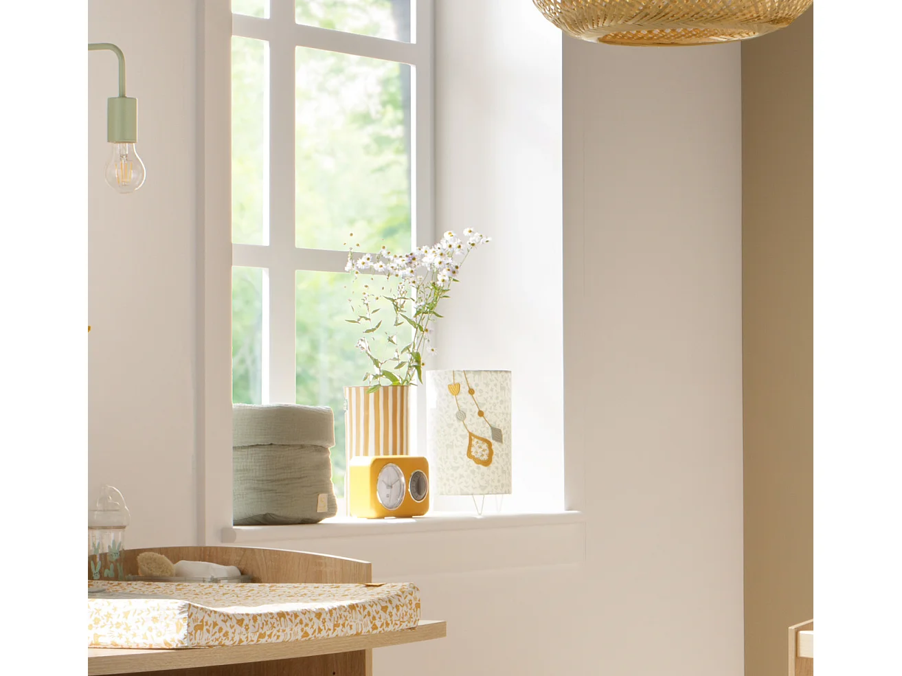 Cesta doble de almacenamiento de gasa de algodón