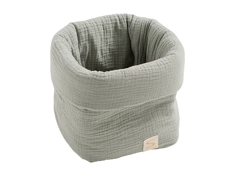 Panière de rangement en double gaze de coton UNI SAUGE - Sauthon