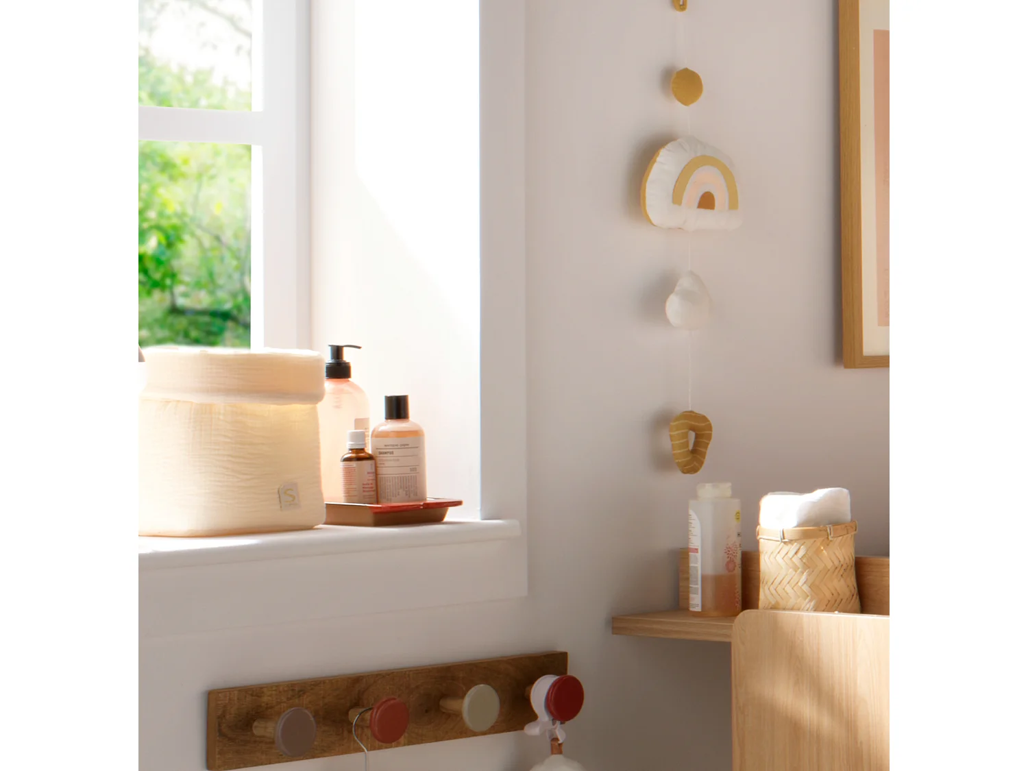 Cesta doble de almacenamiento de gasa de algodón