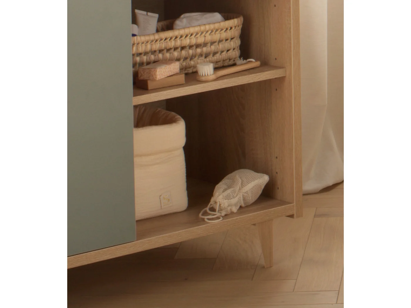 Cesta doble de almacenamiento de gasa de algodón