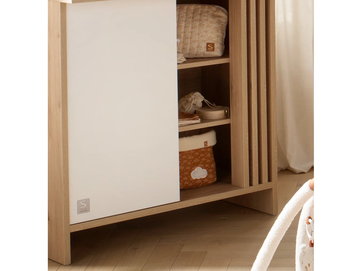 Lote de 2 cestas dobles de gasa de algodón