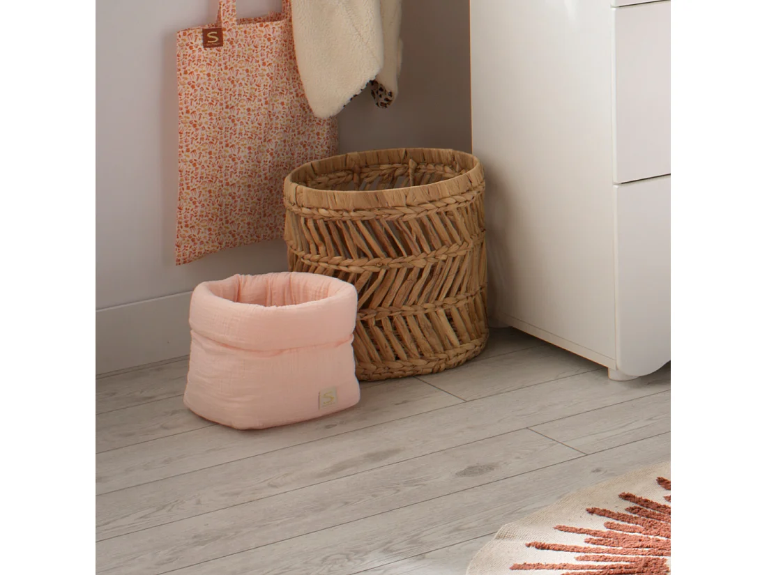 Cesta doble de almacenamiento de gasa de algodón