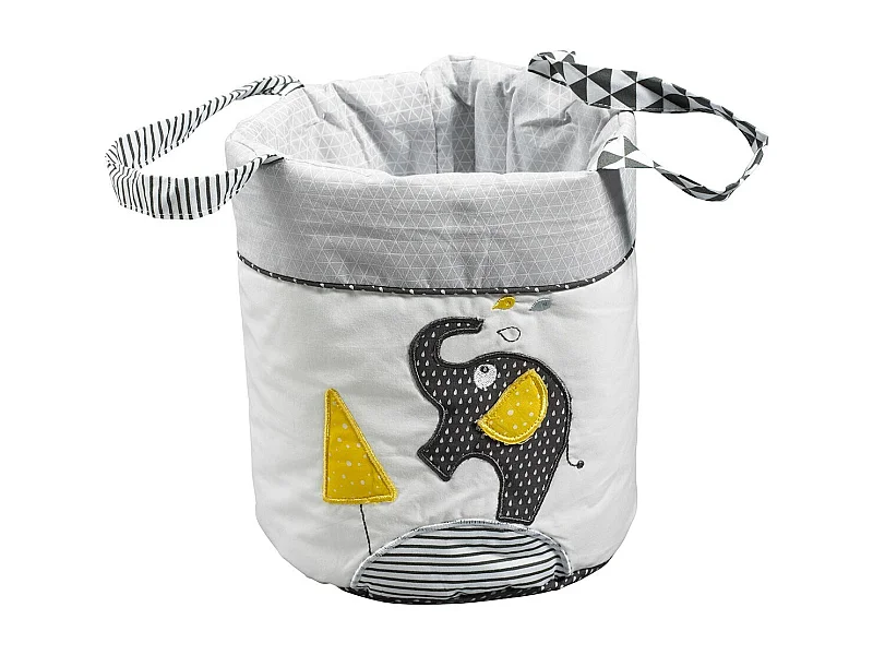 Lote de 3 cestas nido de tela de algodón gris