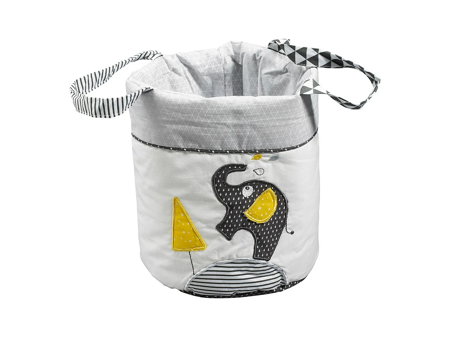 Lot de 3 Corbeilles gigogne en tissu en coton gris BABYFAN - Sauthon