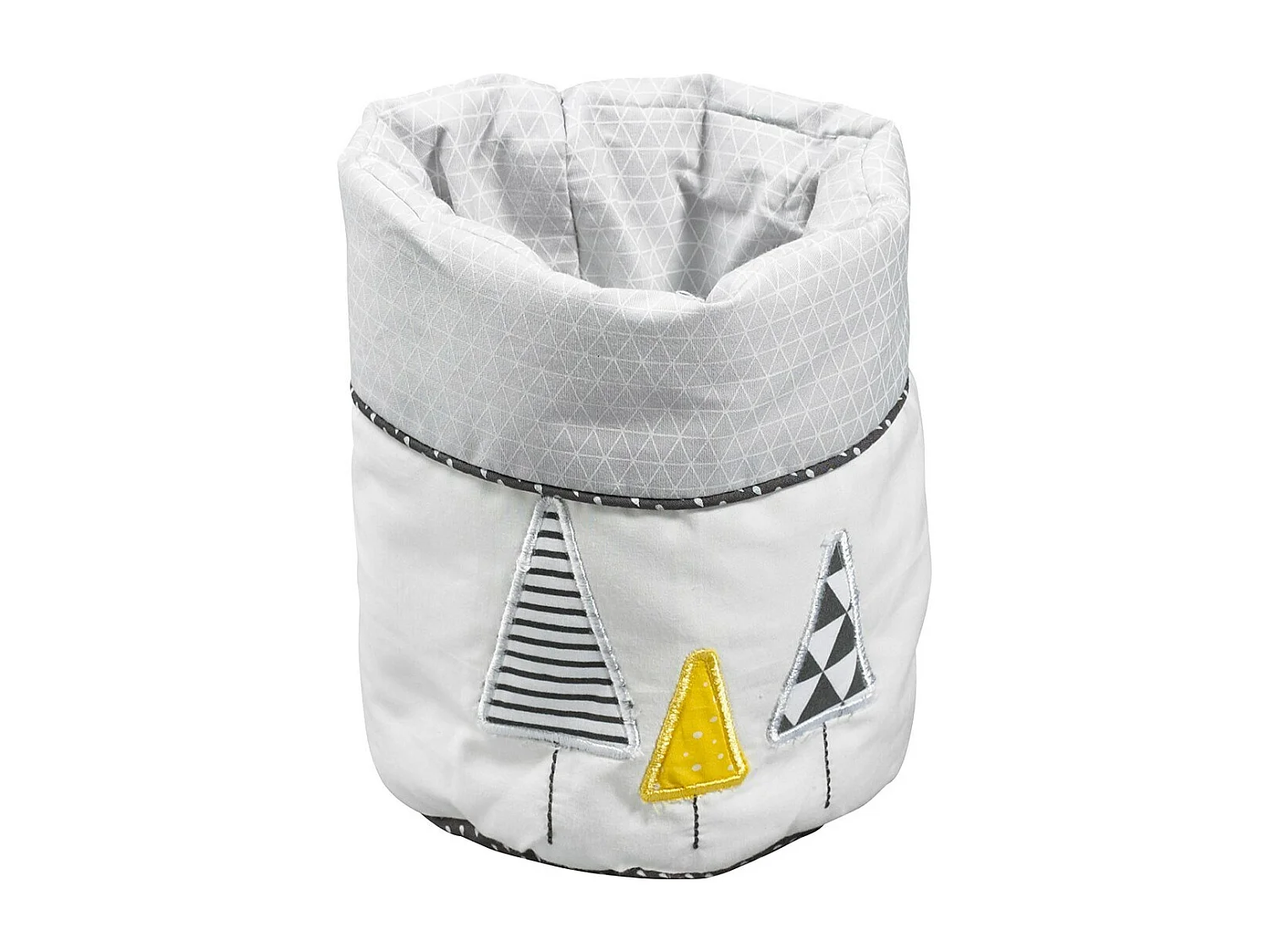 Set di 3 cestini in tessuto di cotone grigio