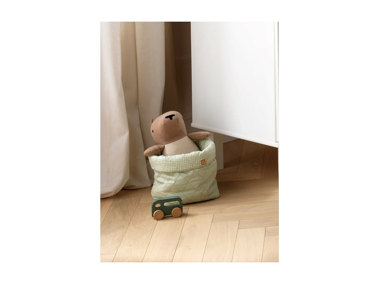 Lot de 2 panières en coton Vert tilleul BOTANICA - Sauthon