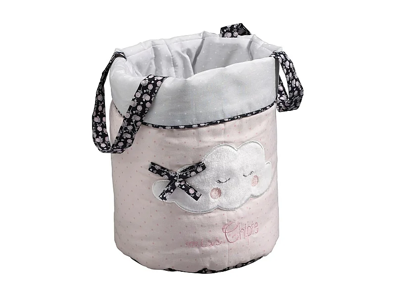 Panières gigognes en tissu en coton  Rose MISS FLEUR DE LUNE - Sauthon