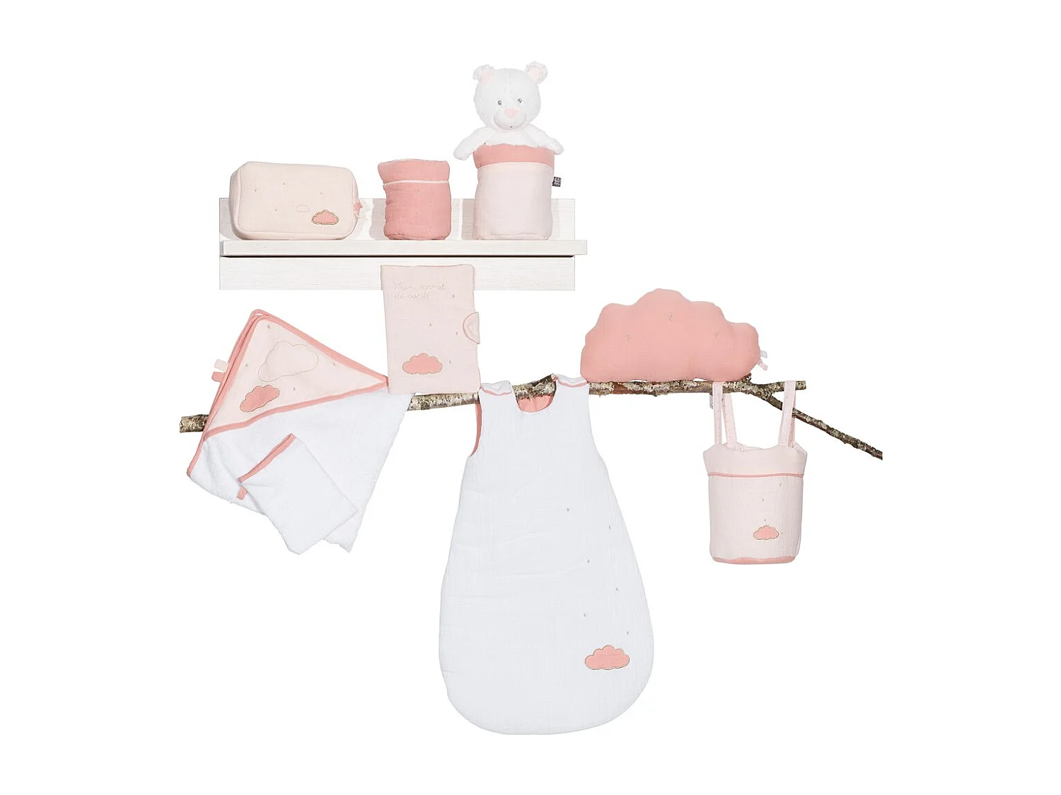 Set di 3 cesti portaoggetti in cotone