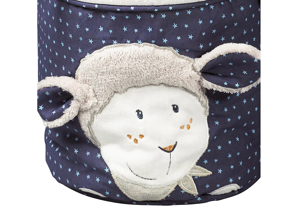 Lot de 3 Corbeilles gigogne en tissu en coton Bleu MERLIN - Sauthon