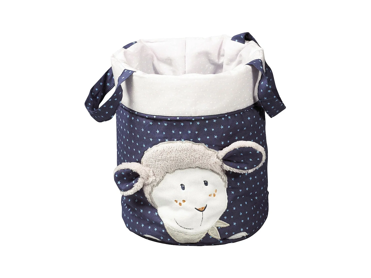 Lot de 3 Corbeilles gigogne en tissu en coton Bleu MERLIN - Sauthon