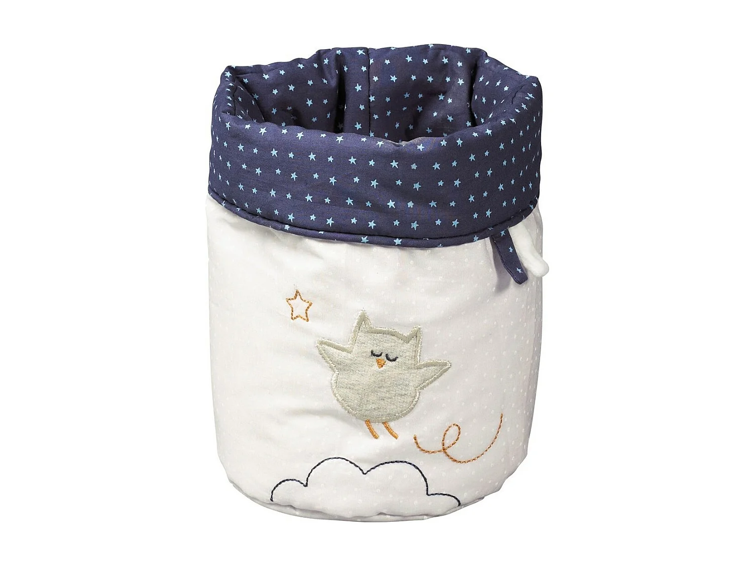 Lot de 3 Corbeilles gigogne en tissu en coton Bleu MERLIN - Sauthon