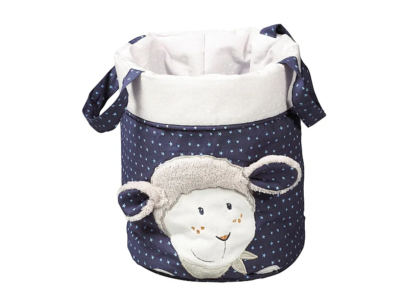 Lot de 3 Corbeilles gigogne en tissu en coton Bleu MERLIN - Sauthon