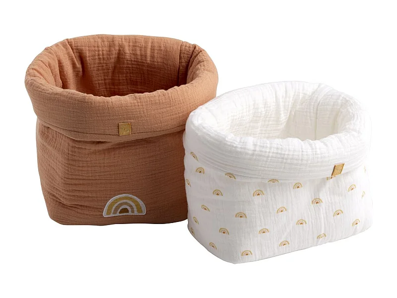 Panières de rangement lot de 2 en coton SUNLIGHT - Sauthon