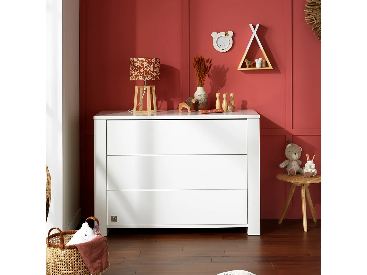 Commode 3 tiroirs en bois LOFT - Sauthon