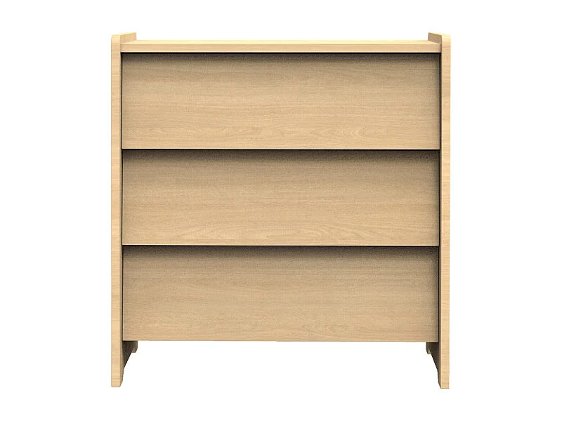 Commode 3 tiroirs façades inclinées en bois décor chêne miel CANNELLE - Sauthon