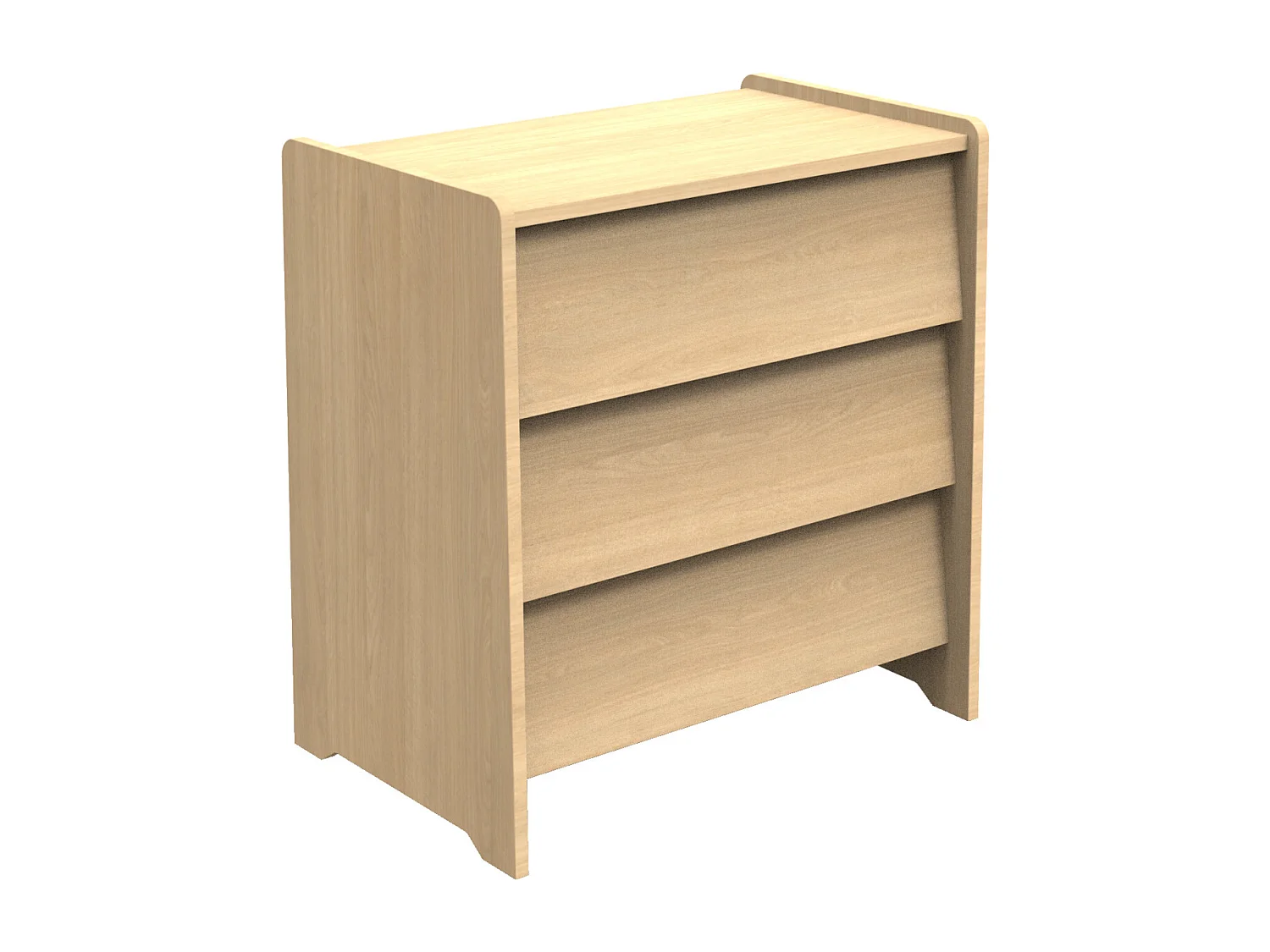 Commode 3 tiroirs façades inclinées en bois décor chêne miel CANNELLE - Sauthon
