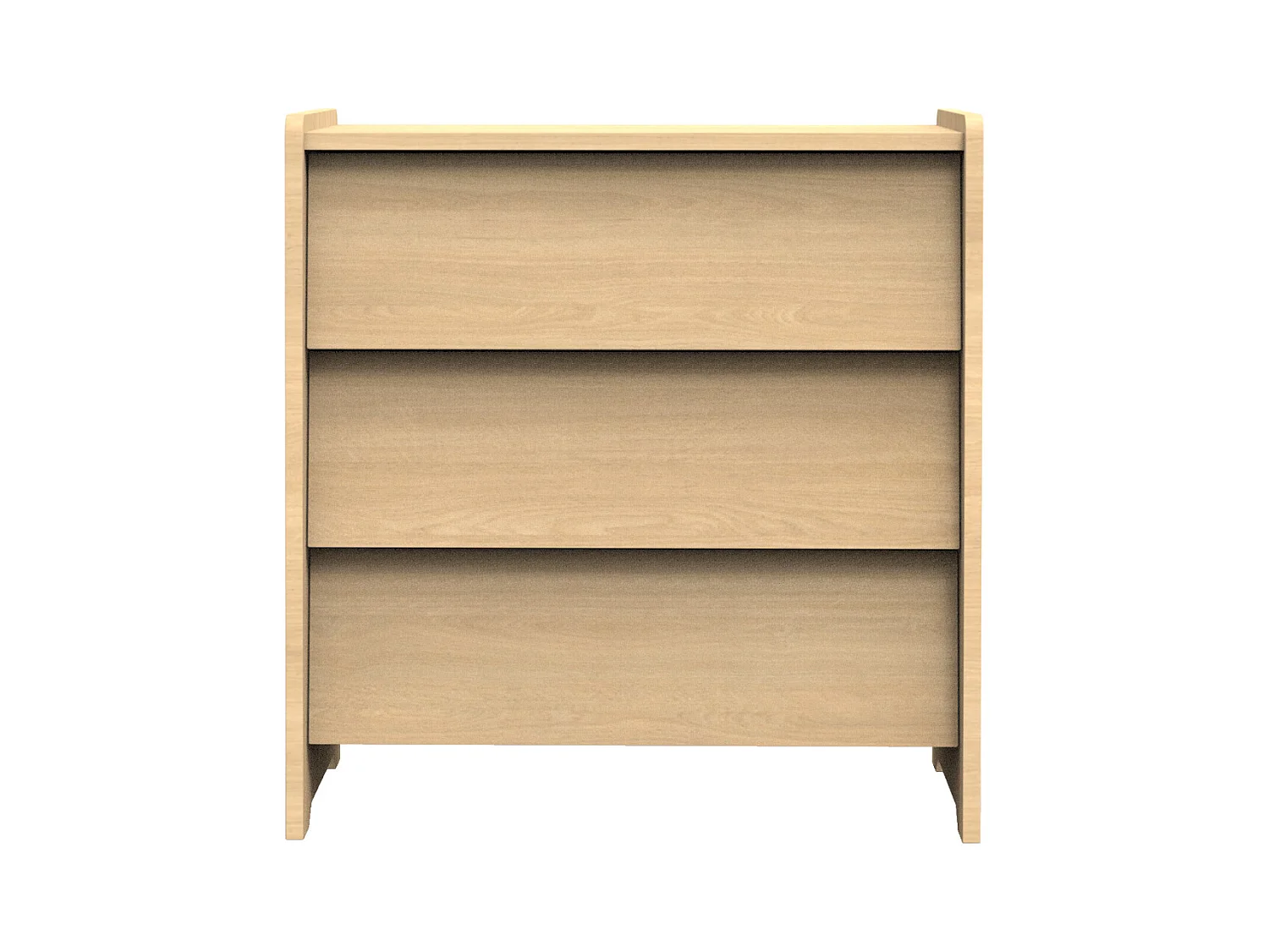 Commode 3 tiroirs façades inclinées en bois décor chêne miel CANNELLE - Sauthon