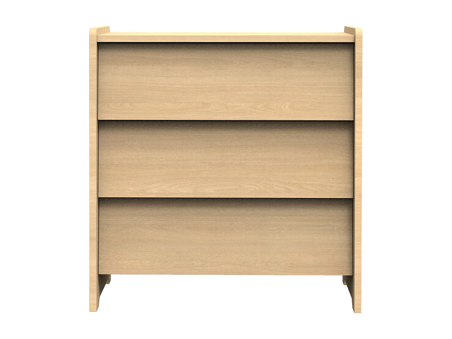 Commode 3 tiroirs façades inclinées en bois décor chêne miel CANNELLE - Sauthon