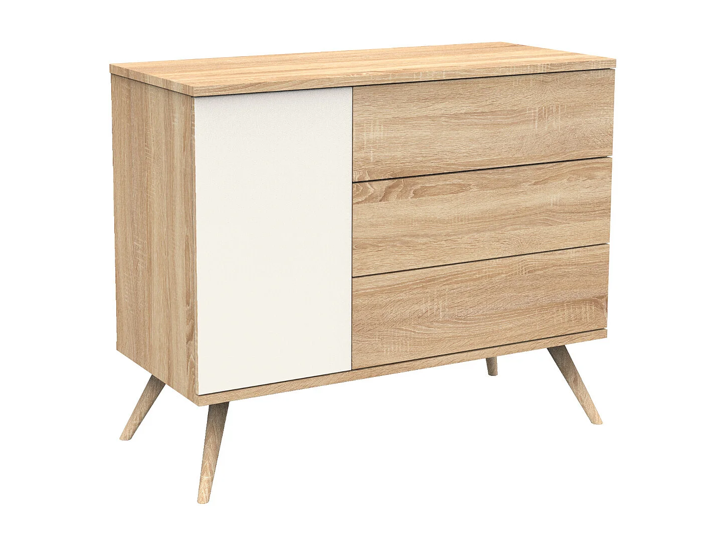 Commode 1 porte et 3 tiroirs SEVENTIES - Sauthon