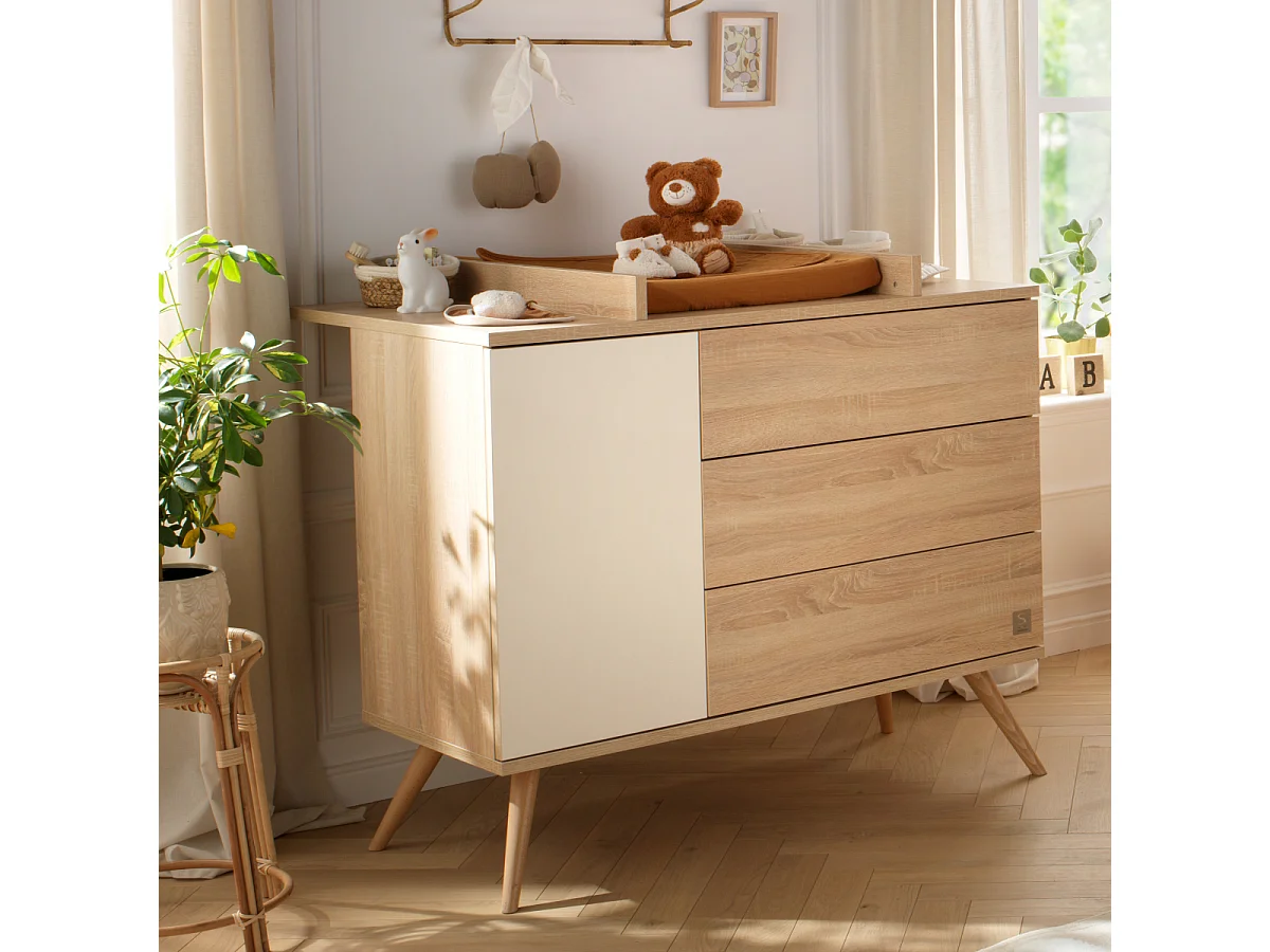 Commode 1 porte et 3 tiroirs SEVENTIES - Sauthon