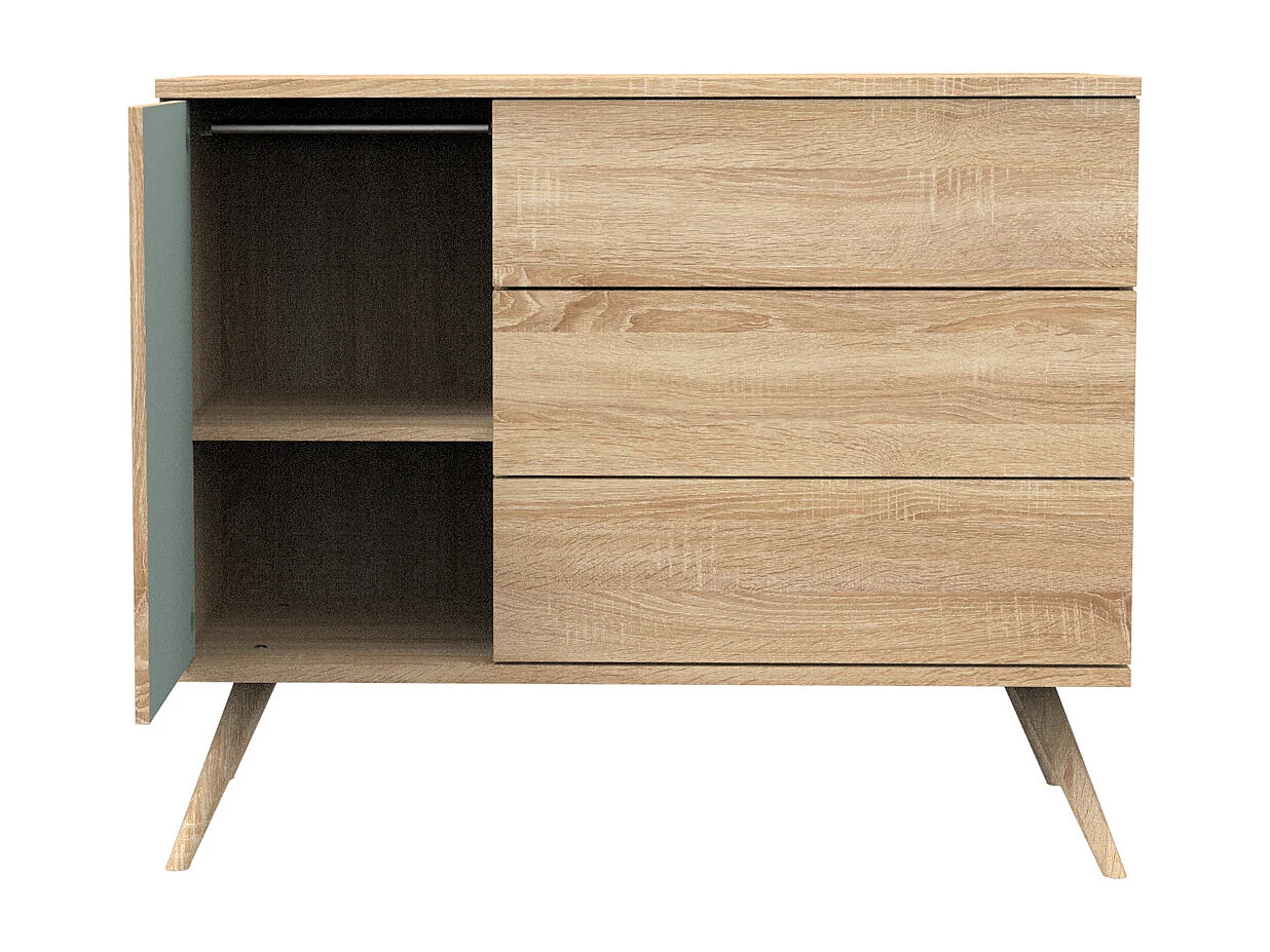 Commode 1 porte et 3 tiroirs SEVENTIES - Sauthon