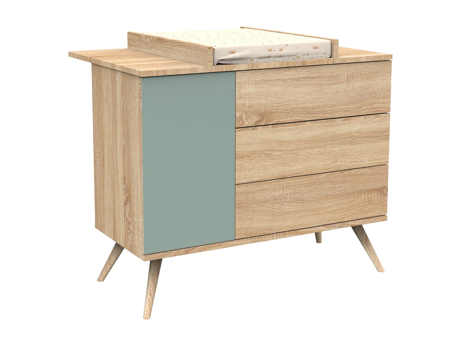 Commode 1 porte et 3 tiroirs SEVENTIES - Sauthon