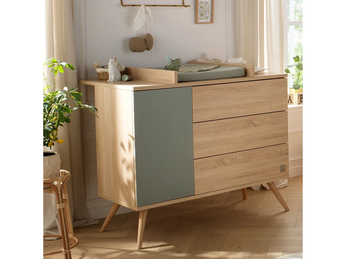 Commode 1 porte et 3 tiroirs SEVENTIES - Sauthon