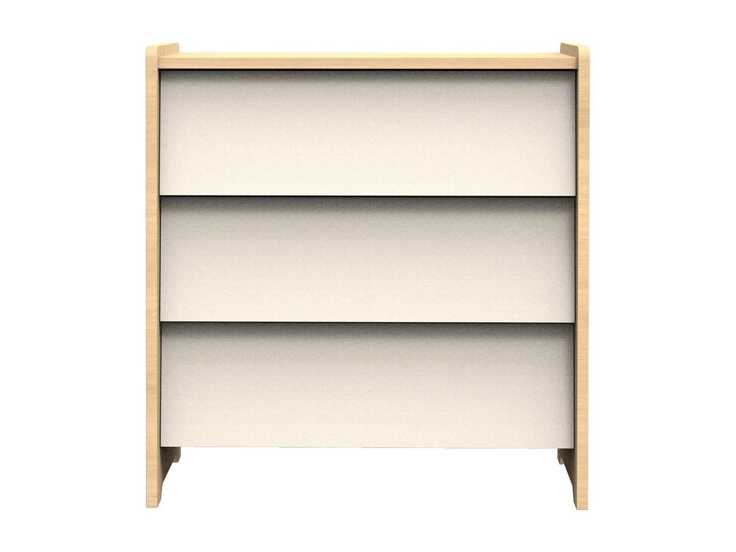 Commode 3 tiroirs façades inclinées en bois décor chêne miel VANILLE - Sauthon