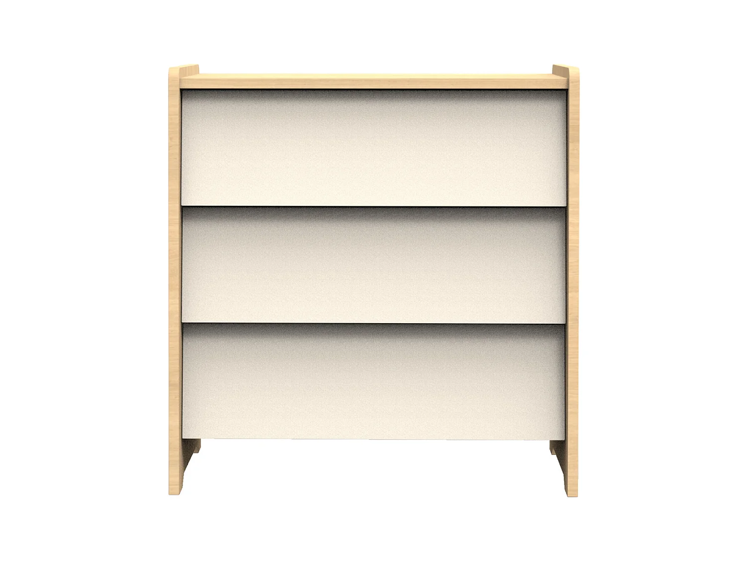 Commode 3 tiroirs façades inclinées en bois décor chêne miel VANILLE - Sauthon