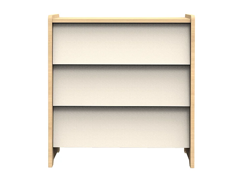 Commode 3 tiroirs façades inclinées en bois décor chêne miel VANILLE - Sauthon