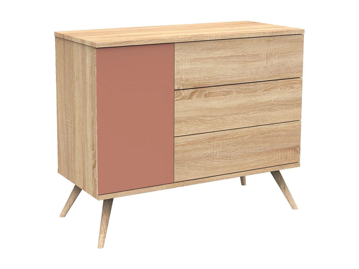 Commode 1 porte et 3 tiroirs SEVENTIES - Sauthon