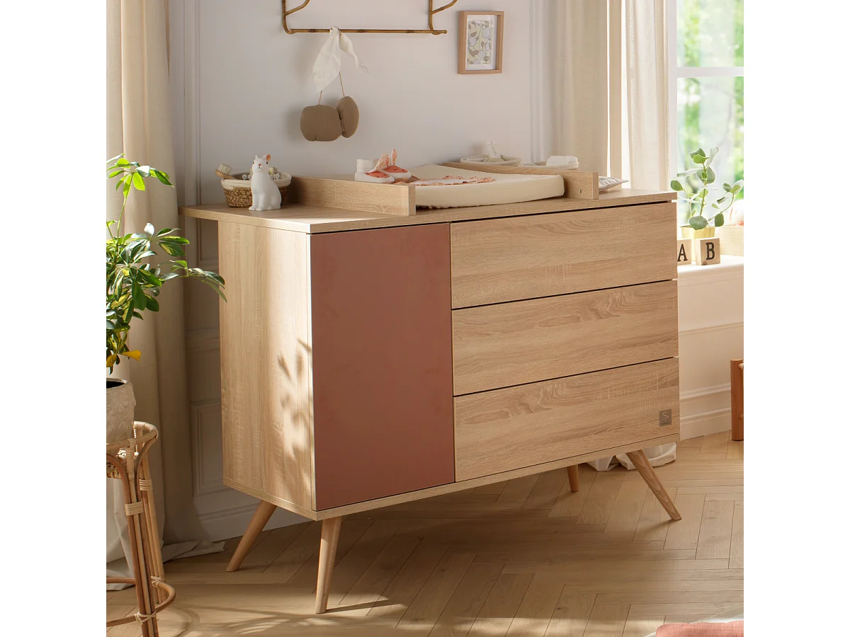 Commode 1 porte et 3 tiroirs SEVENTIES - Sauthon