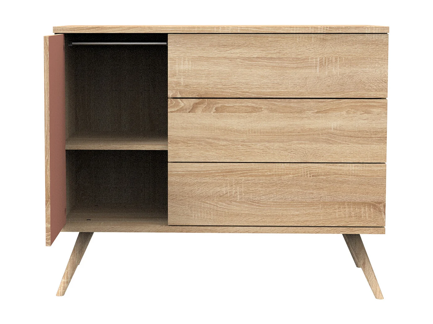 Commode 1 porte et 3 tiroirs SEVENTIES - Sauthon