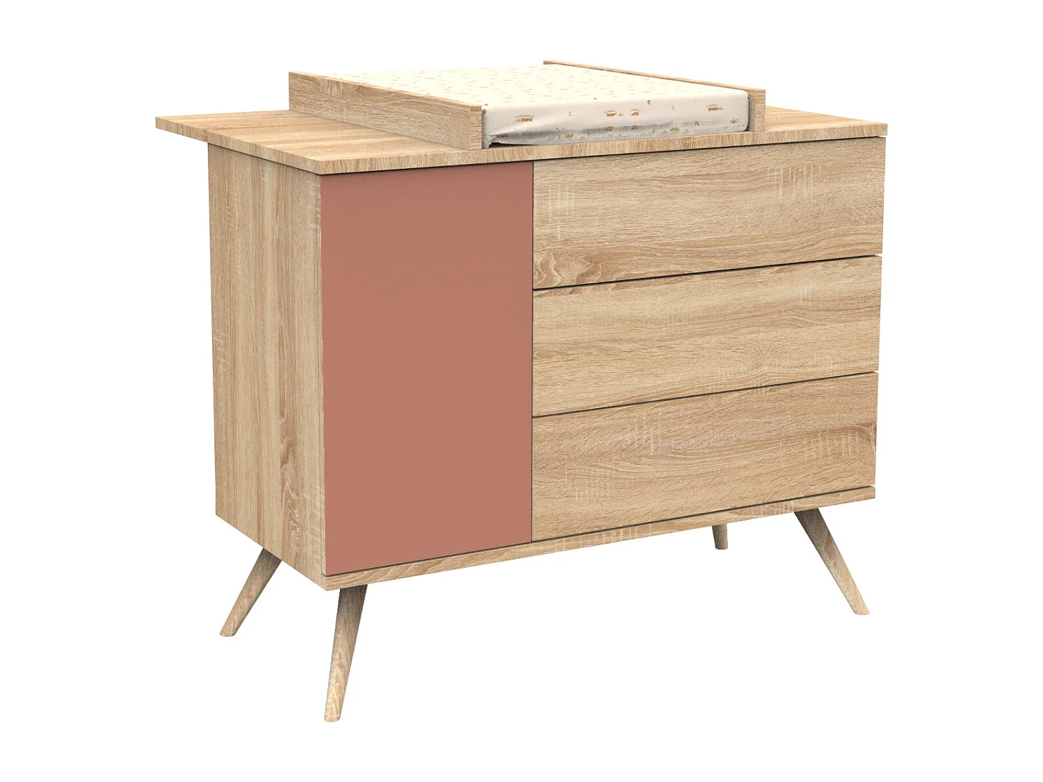 Commode 1 porte et 3 tiroirs SEVENTIES - Sauthon