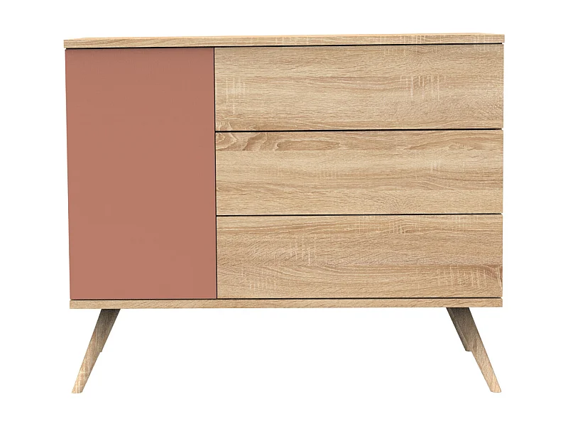 Commode 1 porte et 3 tiroirs SEVENTIES - Sauthon