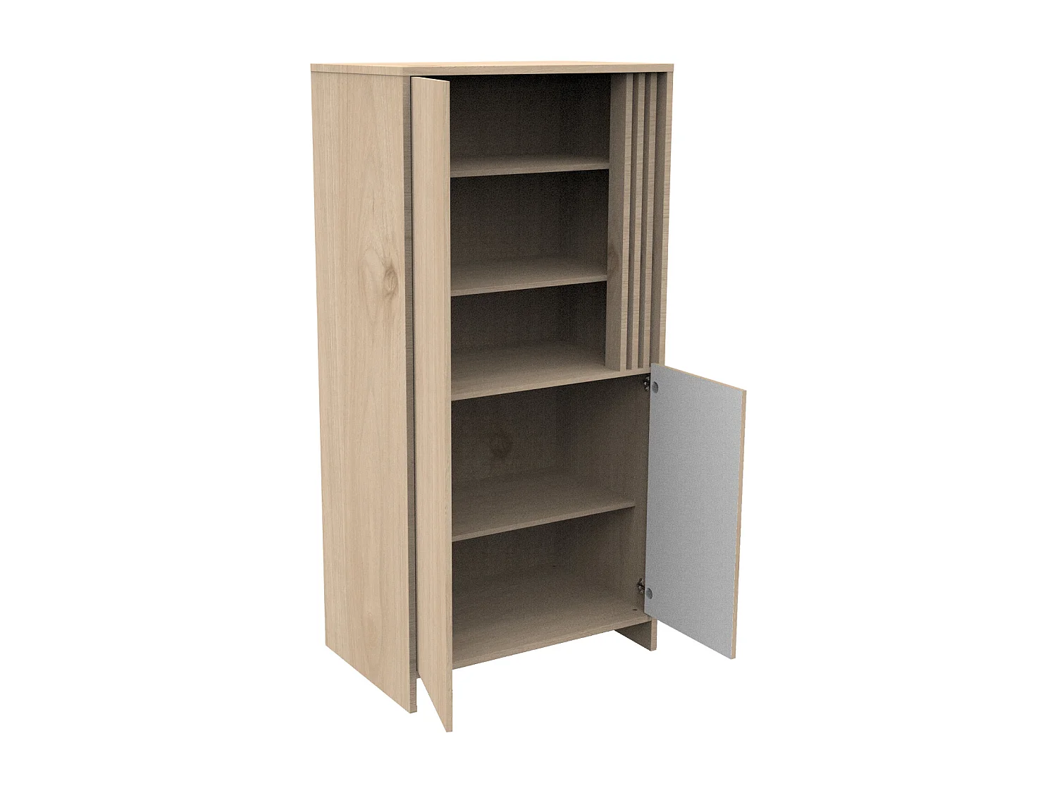 Armario de 2 puertas y 1 hueco con claristorio en madera decorativa de roble Suave