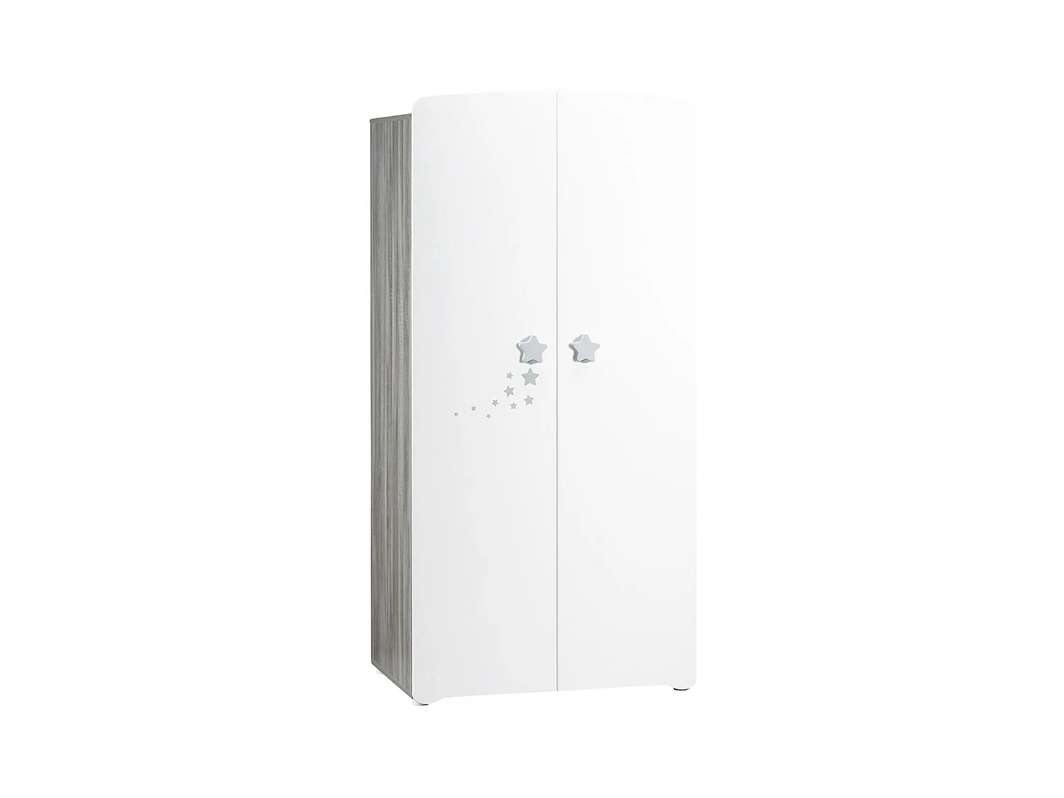 Armoire 2 portes bébé 175x85x56cm en bois blanc NAO - BabyPrice
