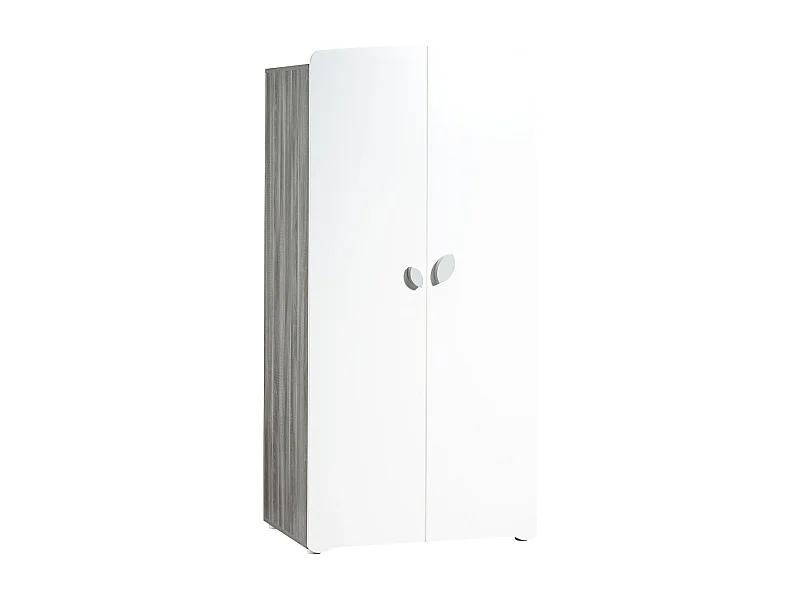Armoire 2 portes bébé 175x86x56cm en bois gris LEAF - BabyPrice