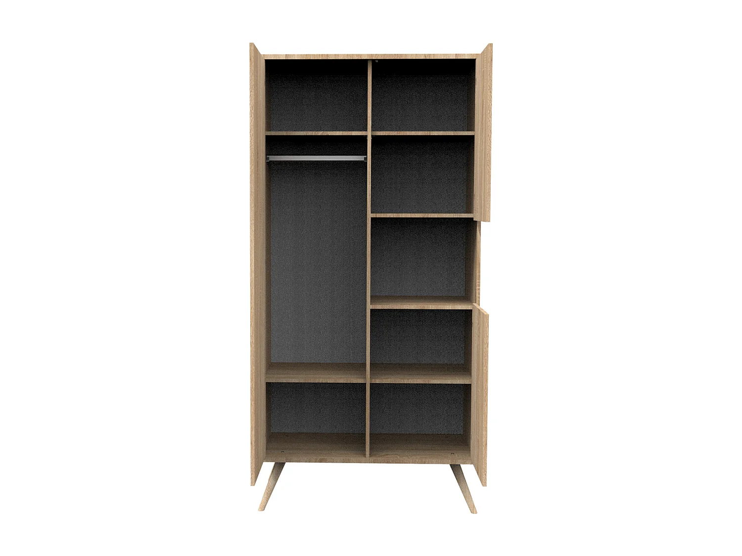 Armoire 3 portes 1 niche en bois SEVENTIES - Sauthon