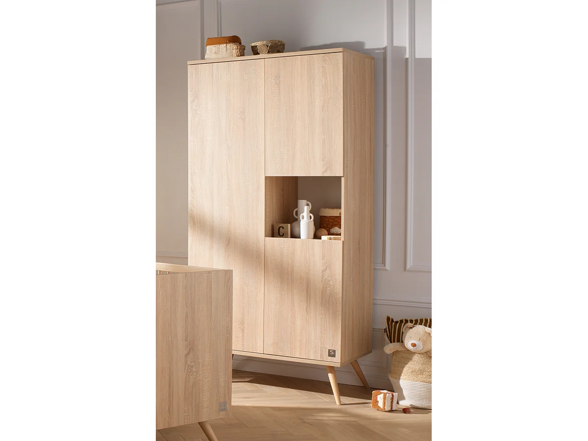 Armoire 3 portes 1 niche en bois SEVENTIES - Sauthon