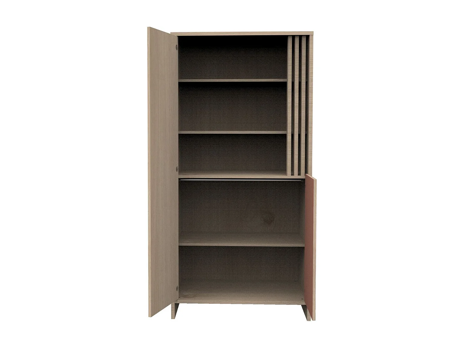 Armadio a 2 ante e 1 nicchia con cleristorio in legno decorativo rovere Suave