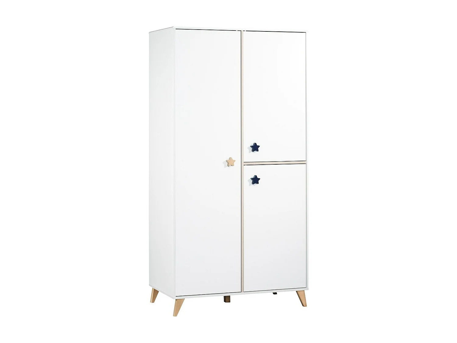 Armoire 3 portes bébé boutons étoile OSLO - Sauthon