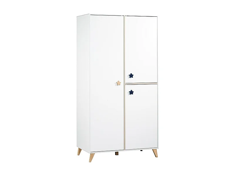 Armoire 3 portes bébé boutons étoile OSLO - Sauthon