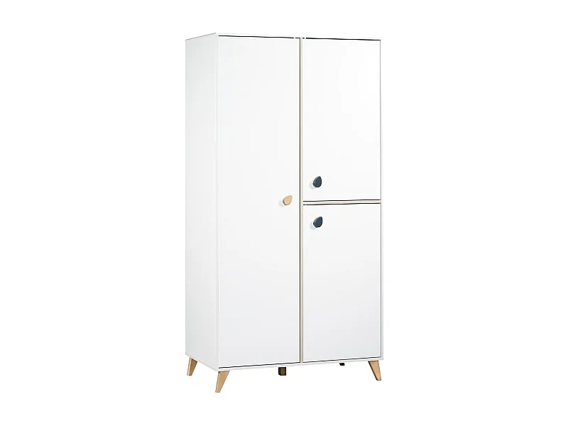 Armadio per bambini a 3 ante con bottoni