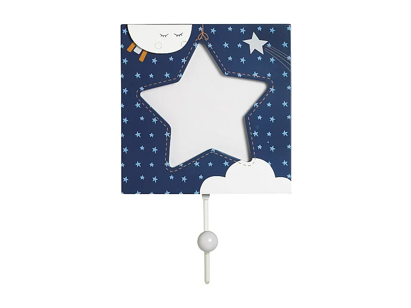 Juego de 3 perchas de madera azul